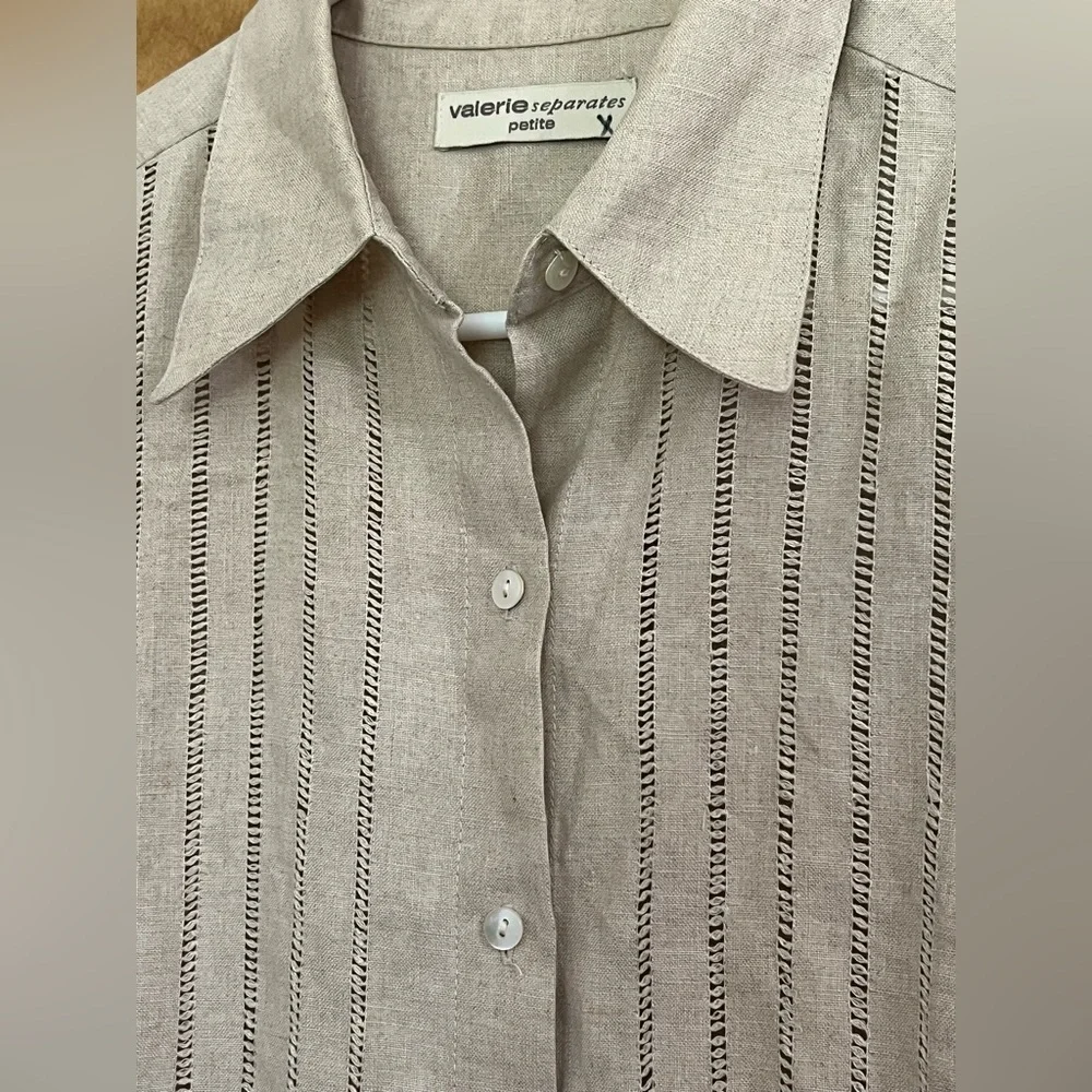 Valerie Stevens 100% Linen Tunic Blouse PS